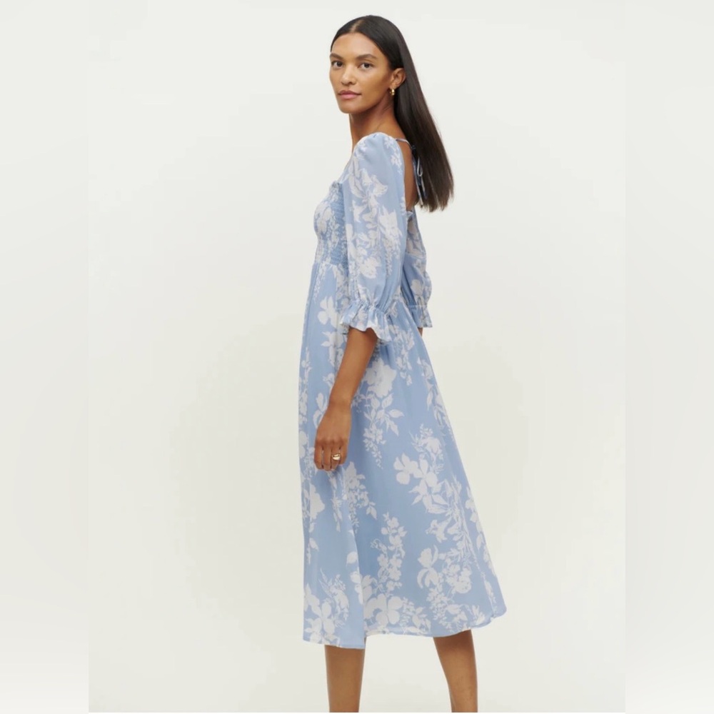 Reformation Fable Floral Smocked Midi Dress – Size Large - Picture 3 of 8